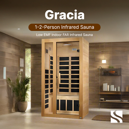 Retails- Dynamic "Gracia" 1-2-person Low EMF FAR Infrared Sauna DYN-6119-01