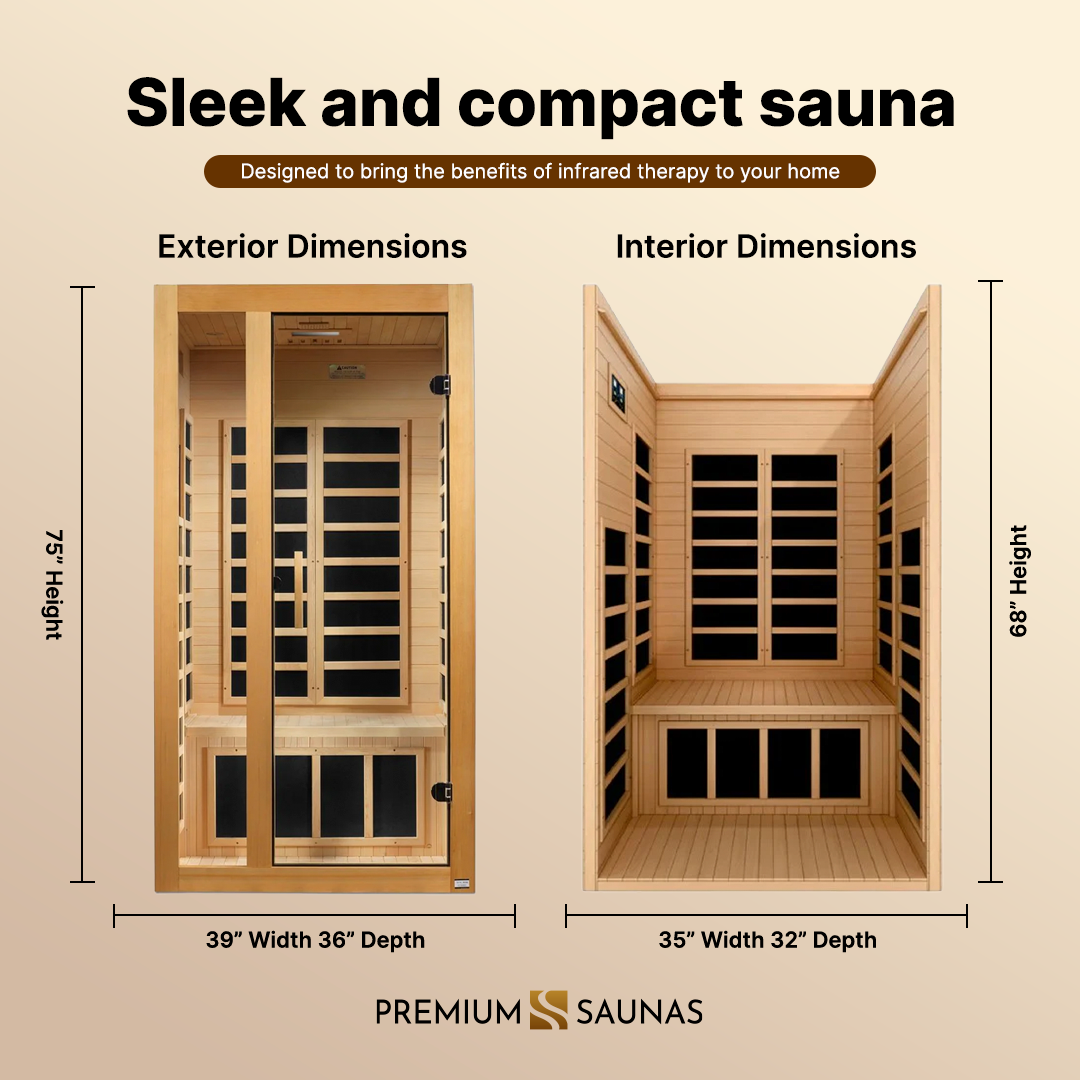 Retails- Dynamic "Gracia" 1-2-person Low EMF FAR Infrared Sauna DYN-6119-01