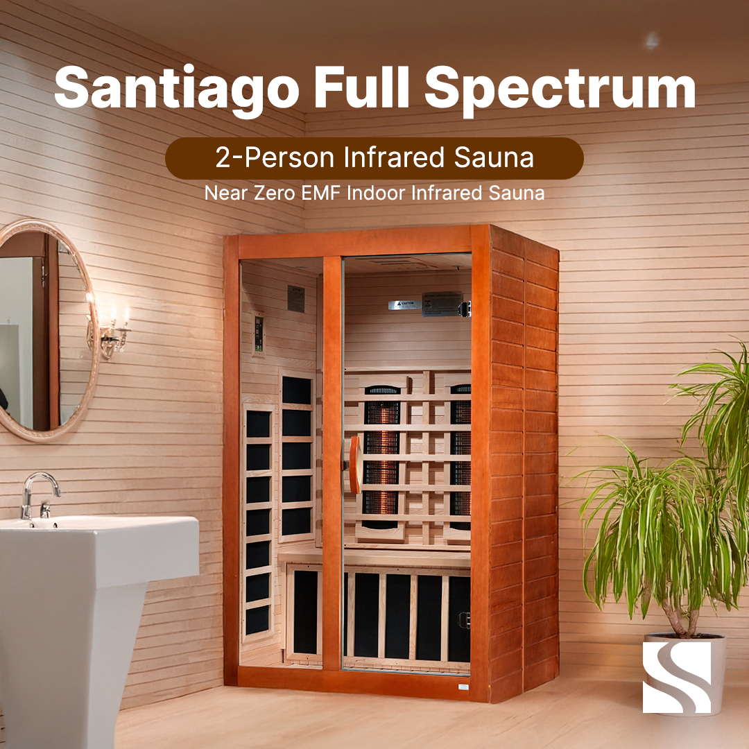 Retails- Dynamic "Santiago" 2-person Full Spectrum Near Zero EMF FAR Infrared Sauna DYN-6209-03 FS
