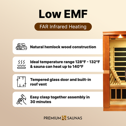 Retails- Dynamic "Venice" 2-person Low EMF FAR Infrared Sauna DYN-6210-01