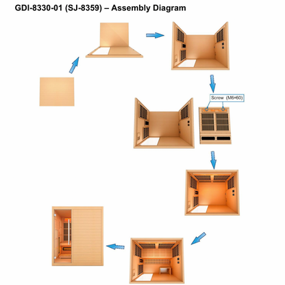 Retails- Golden Designs 2025 Soria GDI-8330-01 3 Person Hybrid Indoor Sauna.