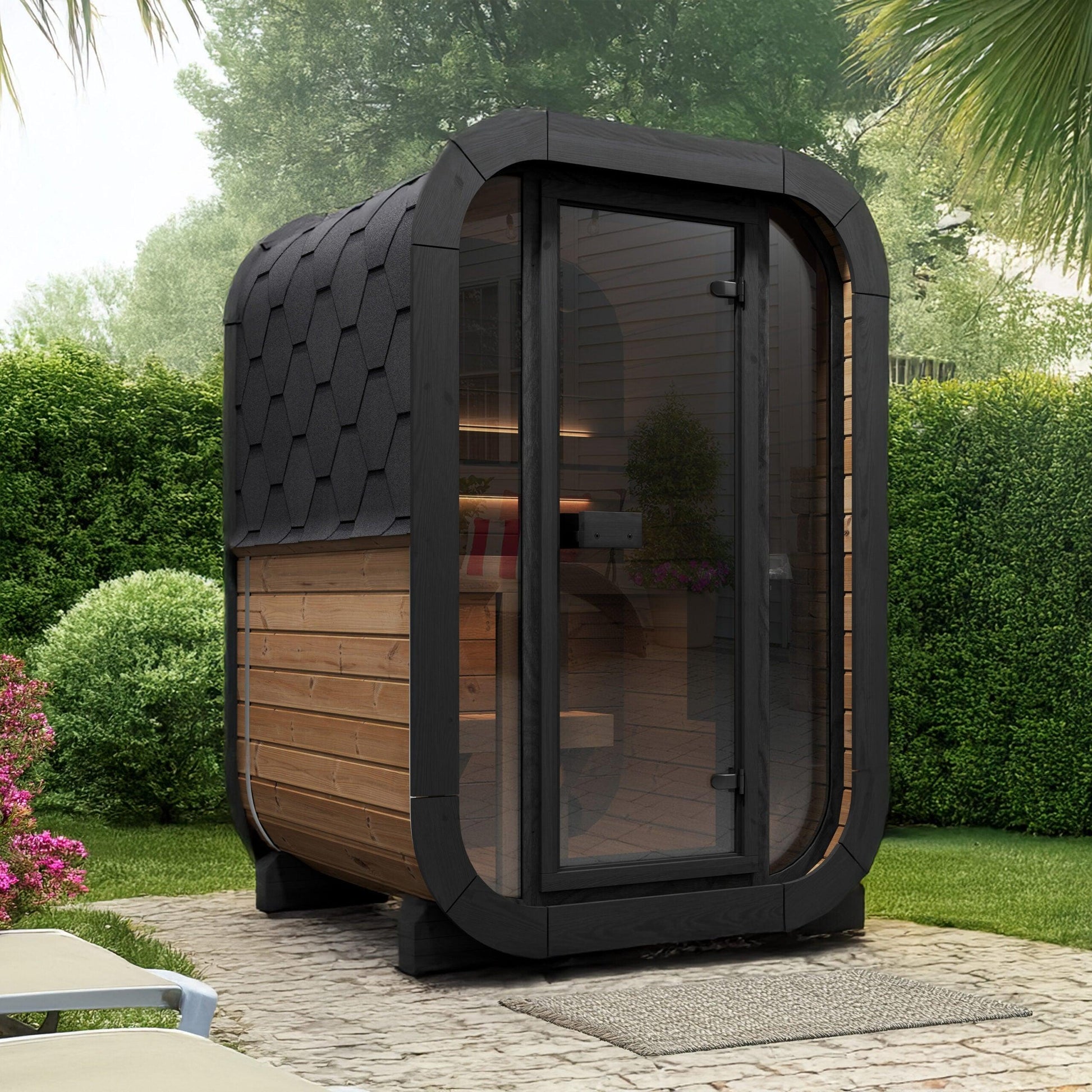 Retails- SaunaLife Model CL3G 1-2 Person Cube Series Outdoor Sauna Kit