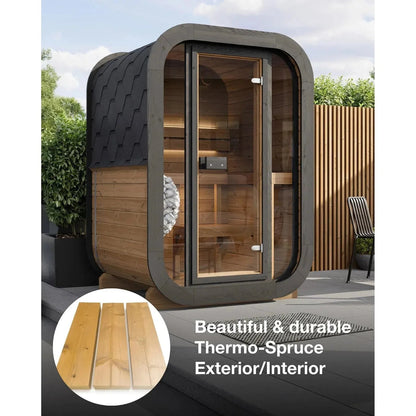 Retails- SaunaLife Model CL3G 1-2 Person Cube Series Outdoor Sauna Kit